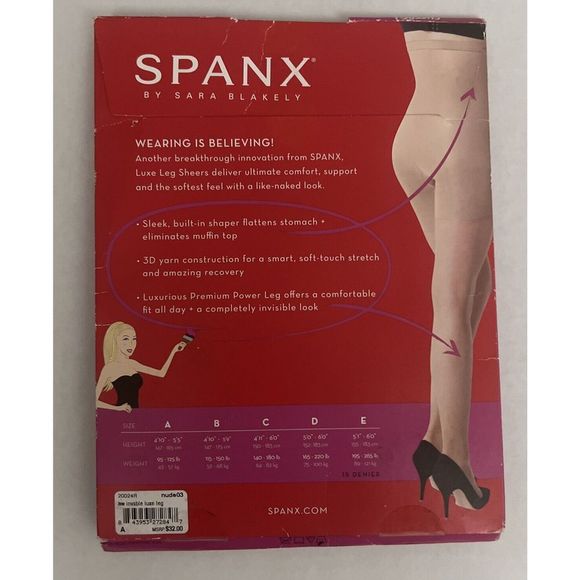 Spanx 200241R Women's Sz A (XS-S) Nude 03 High Waisted Invisible Luxe Leg Sheers - Picture 3 of 6